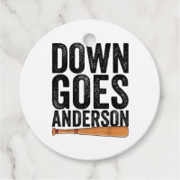 Cadeau de baseball drôle DOWN GOES ANDERSON ANDERS