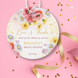 Étiquettes Cadeau Cadeau de faveur de douche de mariée au coquelicot