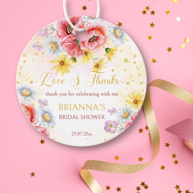 Étiquettes Cadeau cadeau de faveur de douche nuptiale de pavot de ma (Créateur téléchargé)