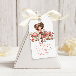 Étiquettes-cadeau Cadeau de faveur de fleurs roses pour 6ème anniver