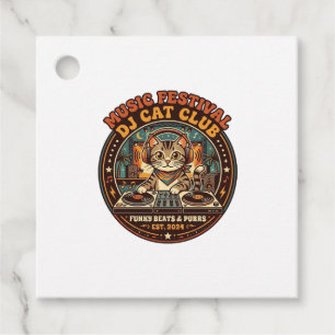 Étiquettes Cadeau Cadeau de Festival de Musique DJ Chat Amateur de C