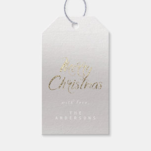 Étiquettes-cadeau Cadeau de Joyeux Noël pour script le lux de gris