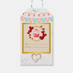 Étiquettes-cadeau Cadeau de la Saint-Valentin avec cœurs rouges pers