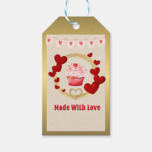 Étiquettes-cadeau Cadeau de la Saint-Valentin avec cœurs rouges pers