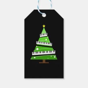 Étiquettes-cadeau Cadeau de l'enseignant de piano de l'arbre de Noël