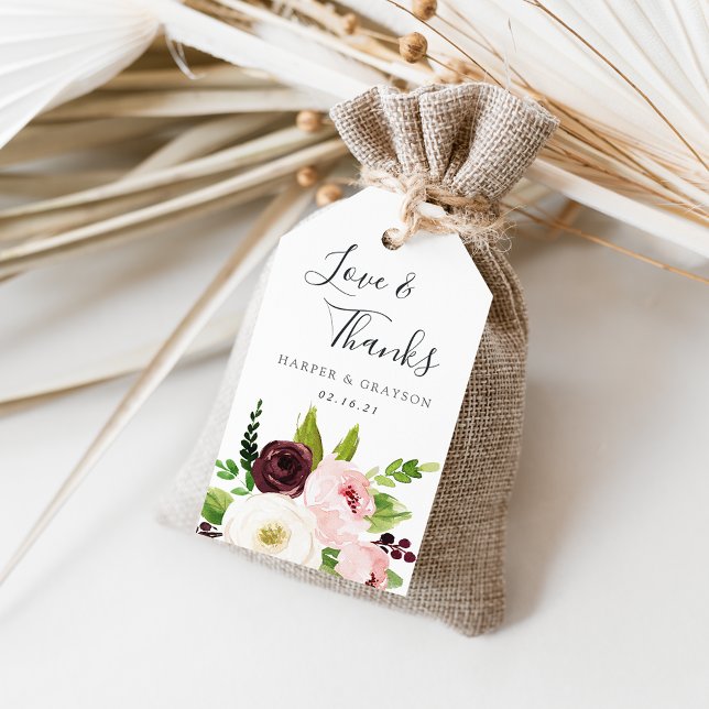 Étiquettes-cadeau Cadeau de mariage Blush Romance (Créateur téléchargé)