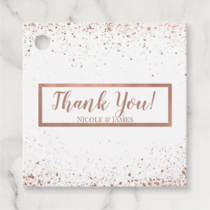 Étiquettes Cadeau Cadeau de mariage chic et moderne rose gold et ros
