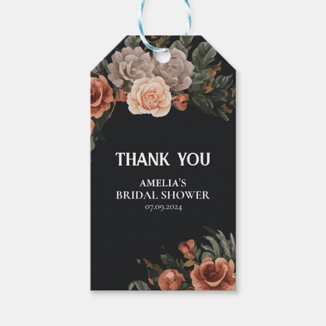 Étiquettes-cadeau Cadeau de mariage dramatique et sombre avec thème  (Devant)