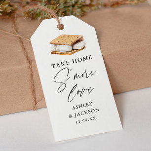 Étiquettes-cadeau Cadeau de mariage S'more Love à emporter