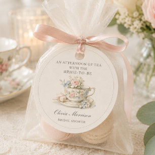 Étiquettes Cadeau Cadeau de Mariage Thème Thé Vintage