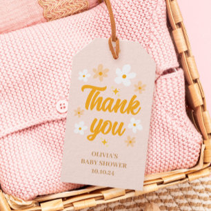 Étiquettes-cadeau Cadeau de Naissance pour Bébé en Fleur Baby Shower