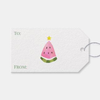 Étiquettes-cadeau Cadeau de Noël Arbre de Noël Pastèque d'été
