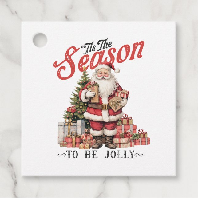 Étiquettes Cadeau Cadeau De Noël C'Est La Saison (Devant)