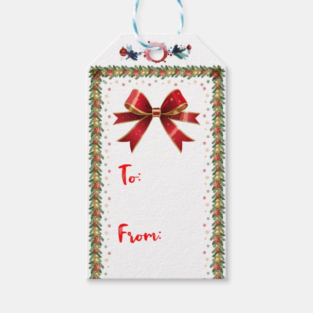Étiquettes-cadeau Cadeau de Noël décoratif  (Devant)