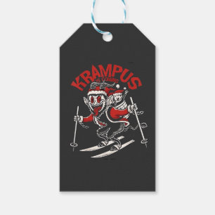 Étiquettes-cadeau Cadeau de Noël du Krampus Diable de Noël