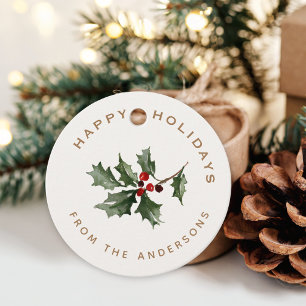 Étiquettes Cadeau Cadeau de nom de famille Gui de Noël