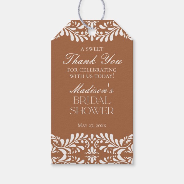 Étiquettes-cadeau Cadeau de Réception de Mariage Clay Talavera Tile  (Devant)
