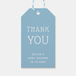 Étiquettes-cadeau Cadeau de remerciement bleu pour Baby Shower Min