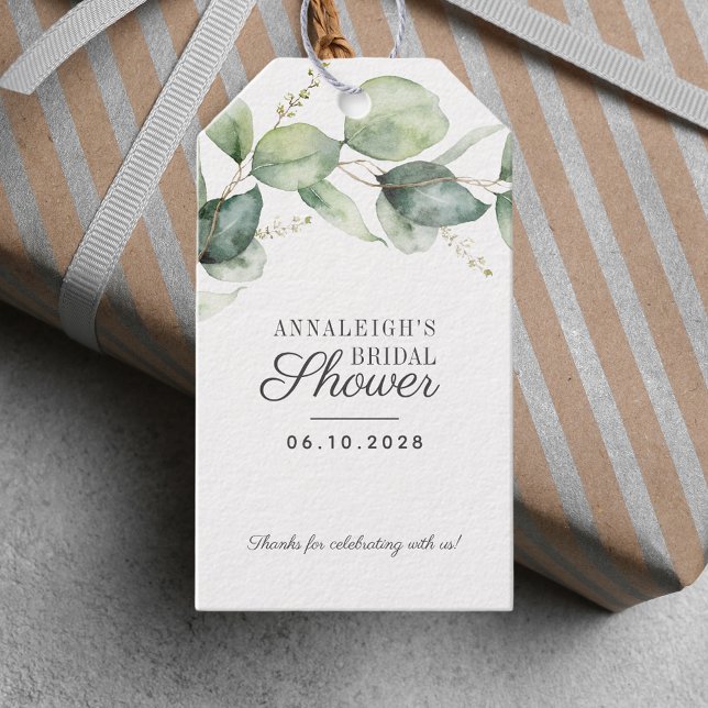 Étiquettes-cadeau Cadeau de remerciement de Baby Shower de mariage a (Eucalyptus Greenery Bridal Shower Gift Tag)