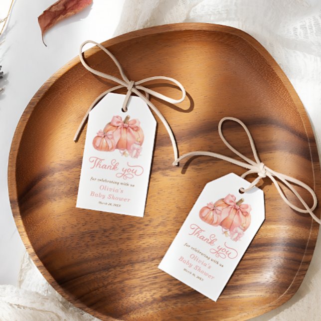 Étiquettes-cadeau Cadeau de remerciement de Baby Shower Little Pumpk (Créateur téléchargé)