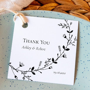 Étiquettes Cadeau Cadeau de remerciement de mariage à vignes défilan