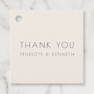 Étiquettes Cadeau Cadeau de Remerciement de Mariage Minimaliste Mode