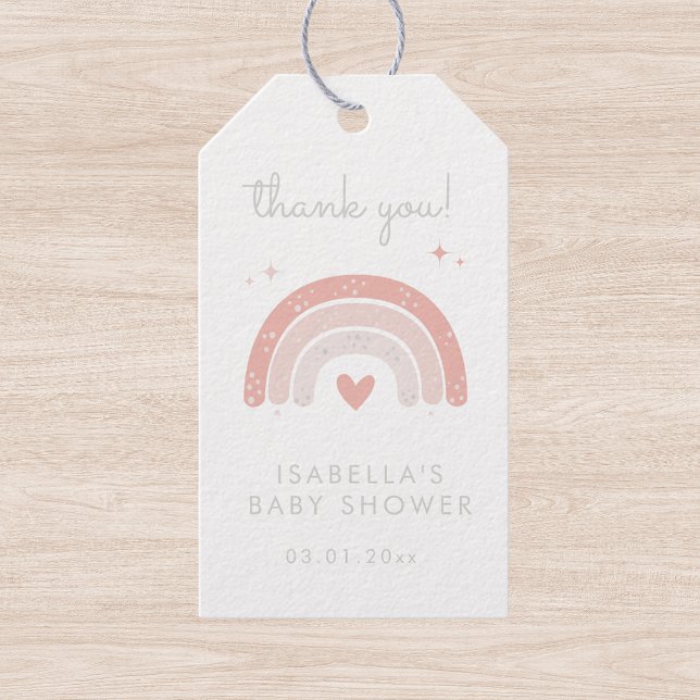 Étiquettes-cadeau Cadeau de remerciement pour Baby Shower Fille Arc- (Créateur téléchargé)