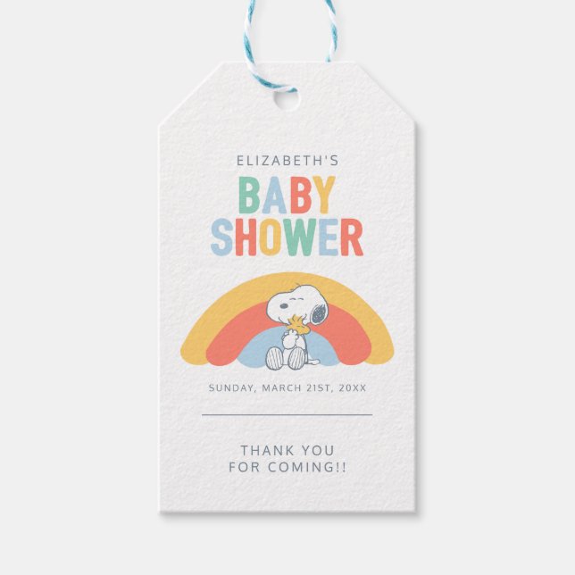 Étiquettes-cadeau Cadeau de remerciement pour Baby Shower Snoopy & W (Devant)
