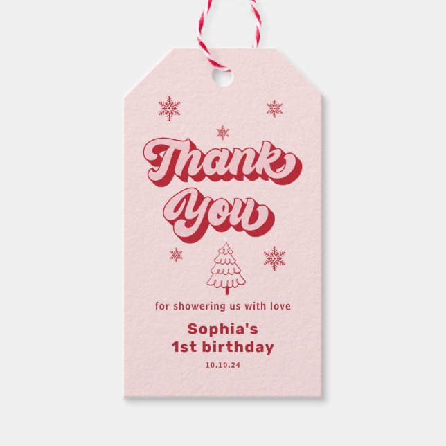 Étiquettes-cadeau Cadeau de remerciement pour Noël et anniversaire R (Devant)