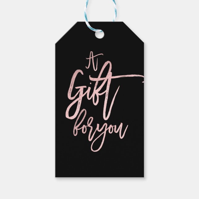 Étiquettes-cadeau Cadeau de Remerciement pour Vous Rose Gold Pailleu (Devant)