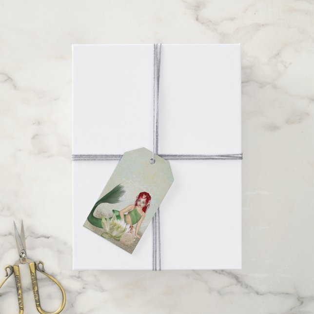 Étiquettes-cadeau Cadeau de sirène pack de 10 (Avec de la ficelle)