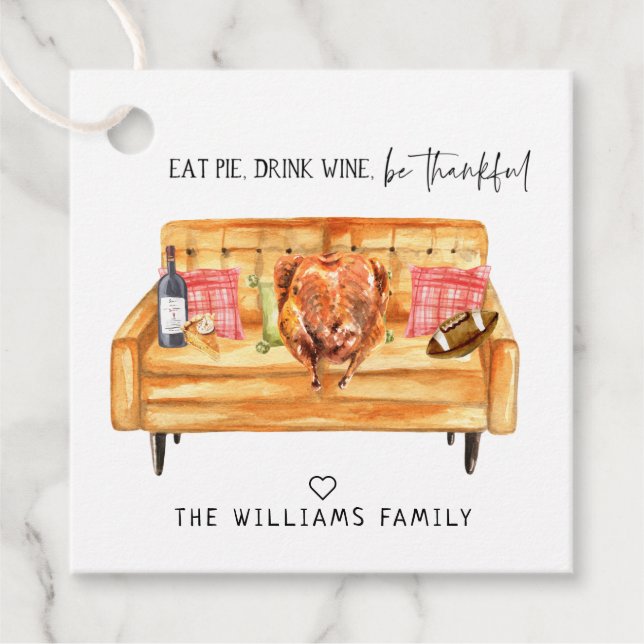 Étiquettes Cadeau Cadeau de Thanksgiving pour des amis mignons (Devant)
