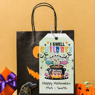 Étiquettes-cadeau Cadeau drôle d'Halloween pour enseignant Je sens l