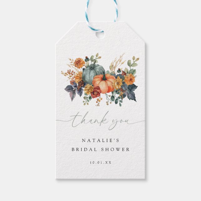 Étiquettes-cadeau Cadeau élégant de Baby Shower de Mariage d'Automne (Devant)