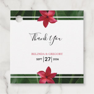 Étiquettes Cadeau Cadeau Mariage Red Frangipani Plumeria