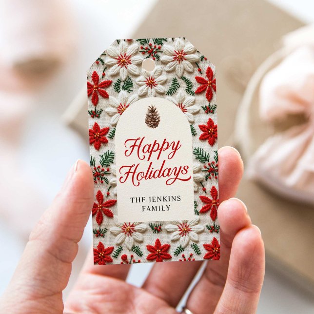 Étiquettes-cadeau Cadeau personnalisé de Joyeuses Fêtes (Happy Holidays Favor Gift Tags)