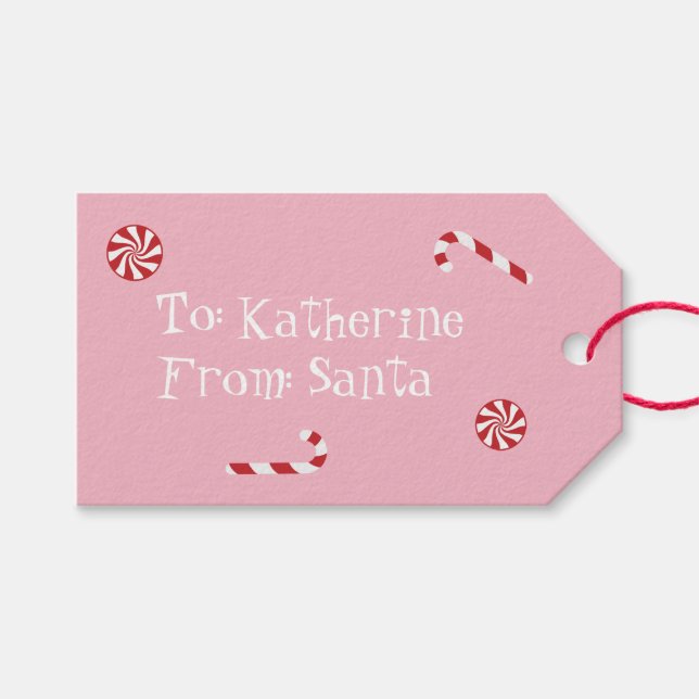 Étiquettes-cadeau Cadeau Personnalisé De Père Noël Christmas Candy P (Devant (Horizontal))