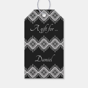 Étiquettes-cadeau Cadeau personnalisé noir et blanc pour vous
