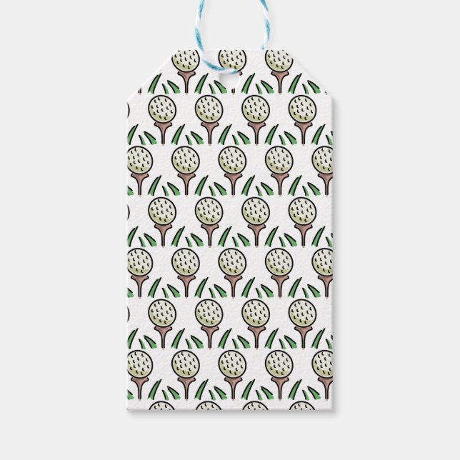 Étiquettes-cadeau Cadeau pour golfeur Ballons de golf géants Tés or (Devant)