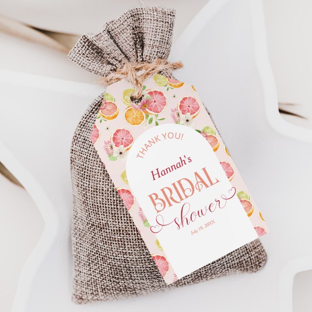 Étiquettes-cadeau Cadeau pour la fête prénuptiale d'été Main Squeeze (Créateur téléchargé)