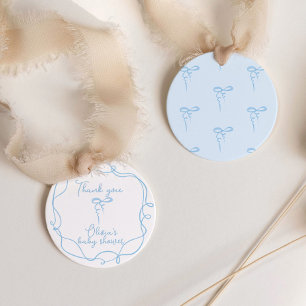 Étiquettes Cadeau Cadeau remerciement Baby shower garçon avec un nœu