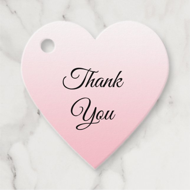 Étiquettes Cadeau Cadeau rose poudré personnalisé avec remerciements (Devant)