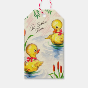 ÉTIQUETTES-CADEAU CADEAU TAG EASTER DUCKY VINTAGE