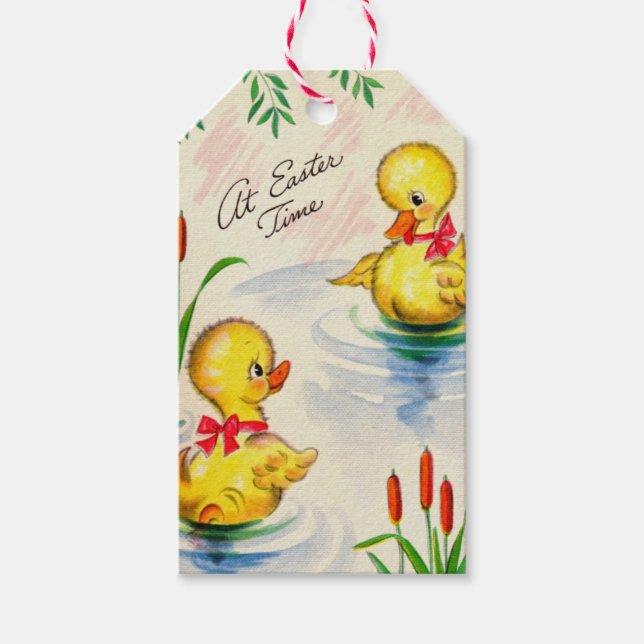 ÉTIQUETTES-CADEAU CADEAU TAG EASTER DUCKY VINTAGE (Devant)