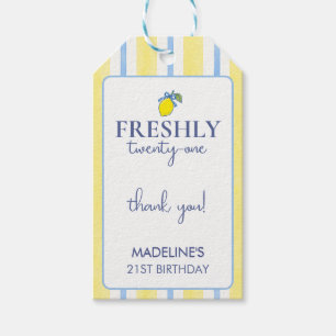 Étiquettes-cadeau Cadeau tendance de 21 ans d'anniversaire Citron Fr
