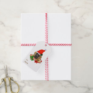 Étiquettes-cadeau Cadeaux anglais de Noël de mastiff