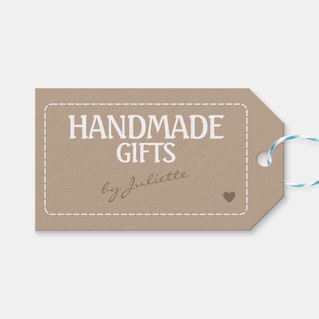 Étiquettes-cadeau Cadeaux artisanaux Rustique Kraft Merci Tags (Devant (Horizontal))
