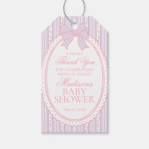 Étiquettes-cadeau Cadeaux de Baby Shower Fleuris Fantaisie Vintage V