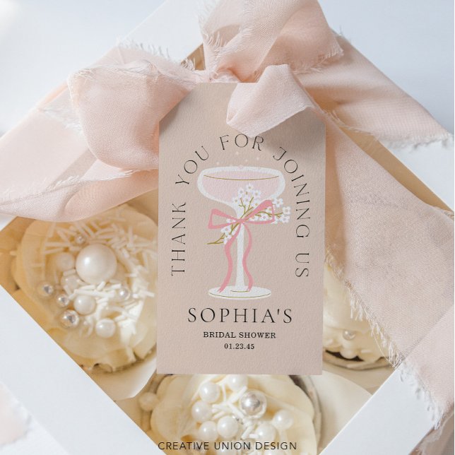 Étiquettes-cadeau Cadeaux de mariage pour un brunch au champagne pét (Créateur téléchargé)