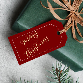 Étiquettes-cadeau Cadeaux de Noël Joyeux Nom Personnalisé Minimalist